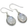 Natural Rainbow Moonstone Gemstone 925 Solid Sterling Silver Earring 1.25" Y7h35