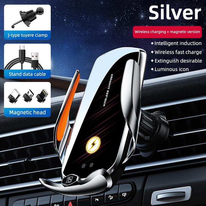 Stable and Anti Shake Car Phone Holder Wireless Fast Charging Car Phone Holder 360 ° Infrared Sensing Air Outlet Phone Holder T2
