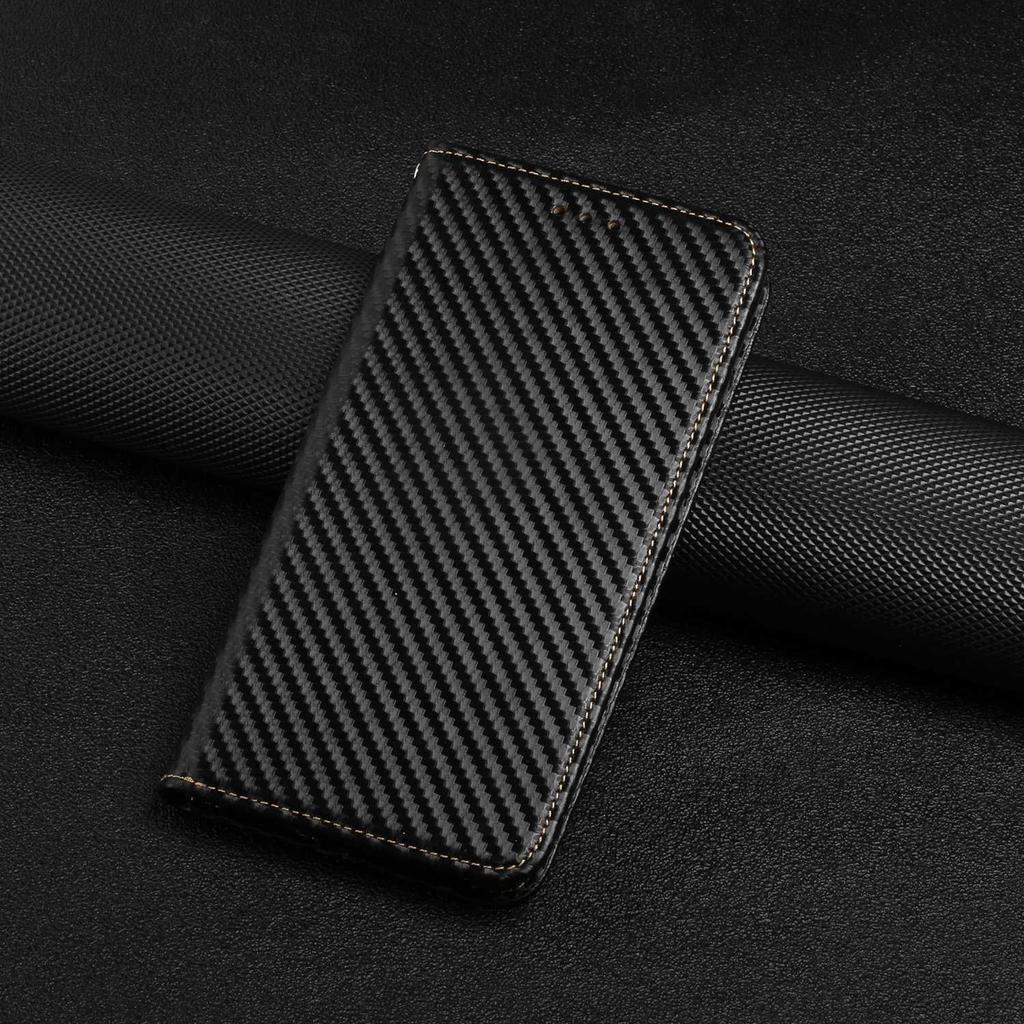 For Samsung Galaxy S24 Case Carbon Fiber Texture Wallet Stand Leather Cover