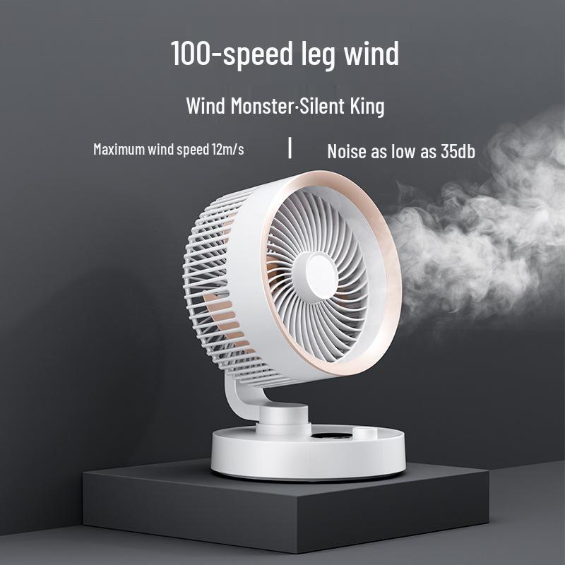 2025 Circulating Fan: 100-Speed Stepless Control, Rechargeable, Portable, Wall-Mounted Desktop Fan