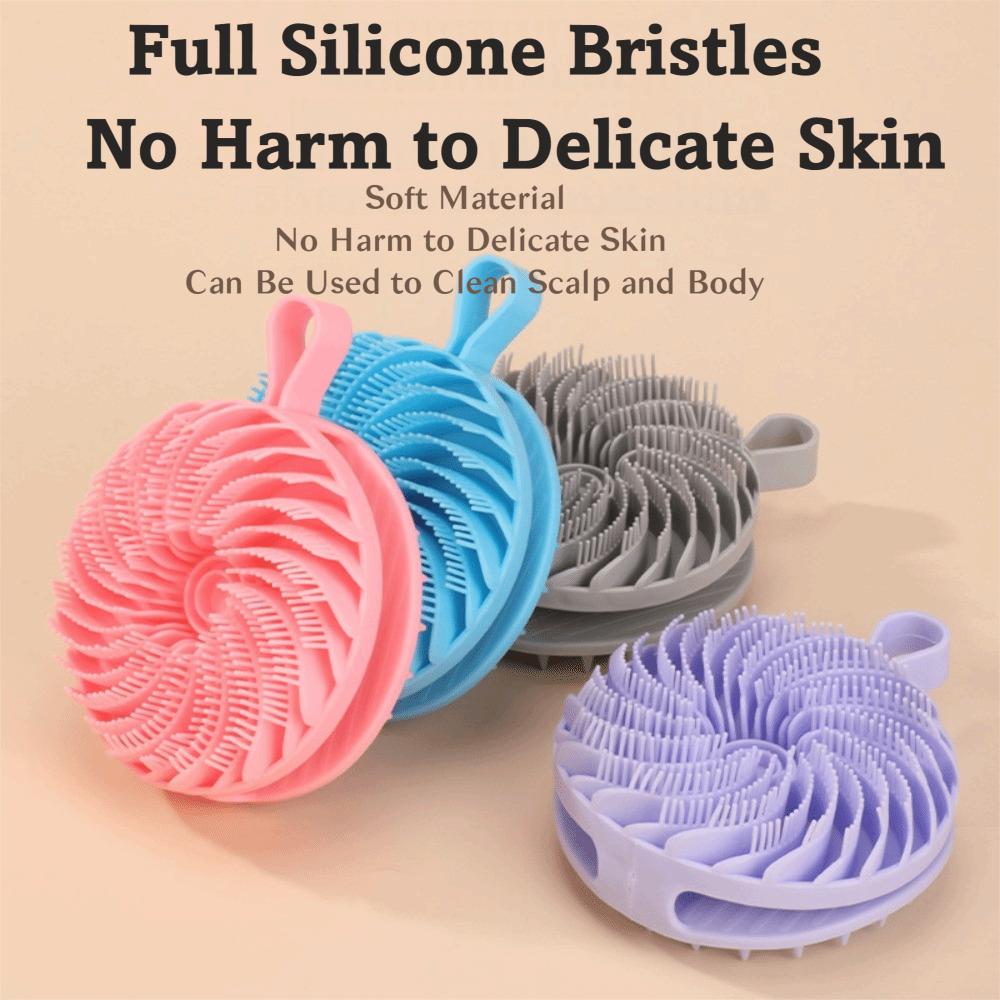 Double-sided Soft Bristle Shower Brush Soft Silicone Cleaning Body Shampoo Brush Massage Multi-functional Bath Brush Skin Care