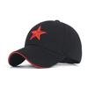 Unisex Cotton Baseball Caps with Embroidery Red Five-pointed Star Adjustable Panel Snapback Gorras Peaked Cap Sunshade Hat