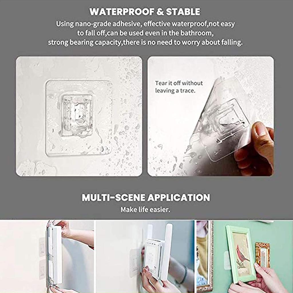 20 пар двухсторонних самоклеящихся настенных крючков с перфорацией без отверстий Magic Hooks прозрачные бесшовные самоклеящиеся крючки для ванной и кухни