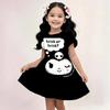 Sanrio Hello Kitty и Друзья 2026 Лето Для Детей 3-14 Лет Девочки Дышащее Имитация Хлопка Короткие Рукава Платье
