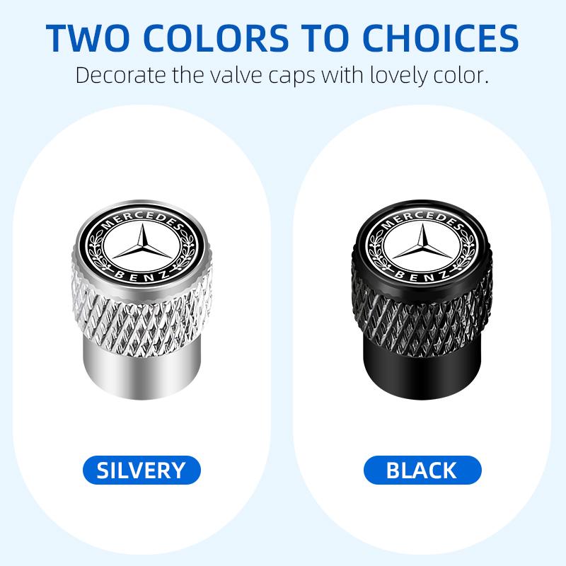 CSB1 4Pcs New High-quality boxed Car Wheel Tire Valve Air Stem Cap Duust Covers for Mercedes Benz AMG Car Key Case