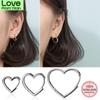 Серьги-кольца Trustdaivs Heart Hoop, серебряные 925 пробы, геометрические серьги-манжеты, клипсы для женщин и девочек, пирсинг Ds2434