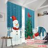 2 шт., 2D плоская печать Минималистичные шторы Милый снеговик кардинал рождественская елка Универсальный полиэстер (без удилища) Использование подарков для