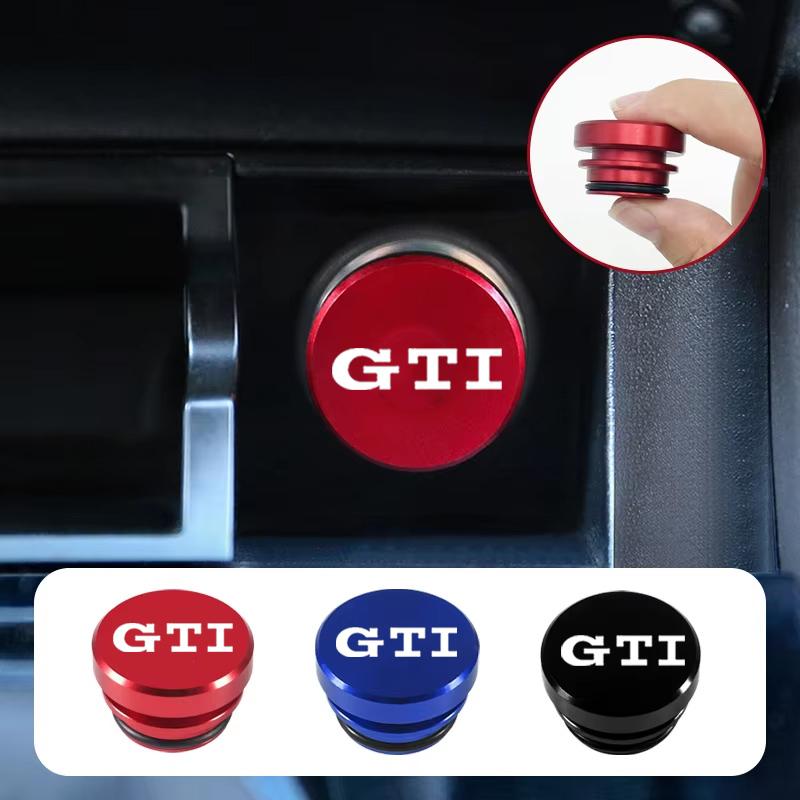 WGLRK1 12V Universal Car Cigarette Lighter Plug Cover For Volkswagen VW GTI Logo Black Red Eject Button Car Interior Accessories