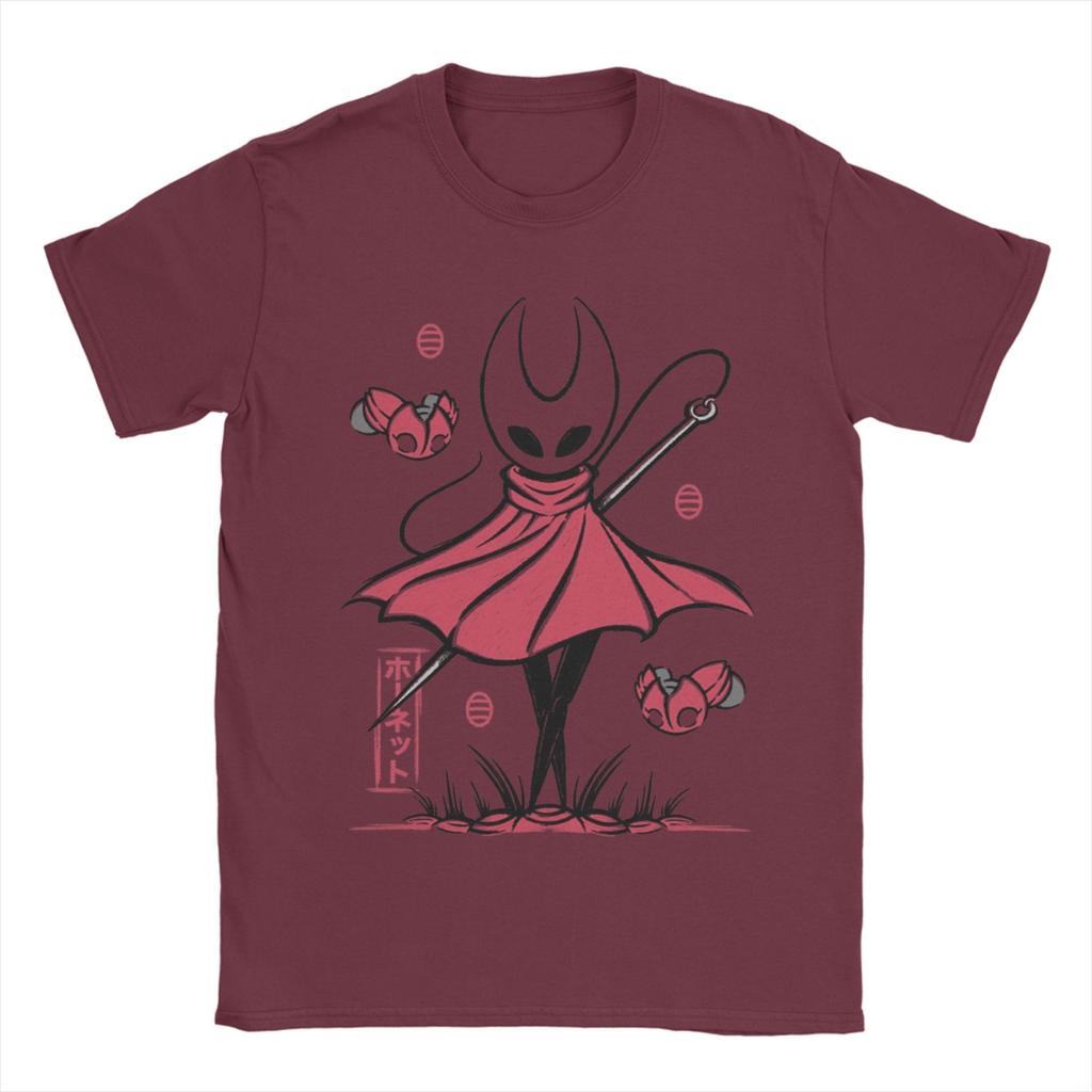 Vintage Hollow Knight Silksong Hornet T-Shirts for Men Round Collar Cotton T Shirts  Short Sleeve Tee Shirt Plus Size Clothes