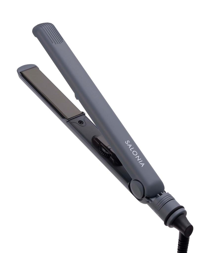 SALONIA Straight Iron Hair Iron 24mm with Heat Resistant Pouch Available Overseas Gray SL-004SGR