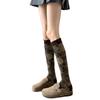Womens Knee-High Socks With Floral Embroidery Cotton Blend Retro Chic Style Slimming Comfort Fit