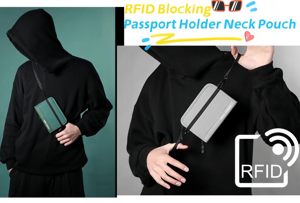 Passport Neck Skimming Ultra Travel Passport Slim Passport Hidden Credit Card Security [wigmoa] E-D Case, Strap, Prevention, Lightweight, Pouch,