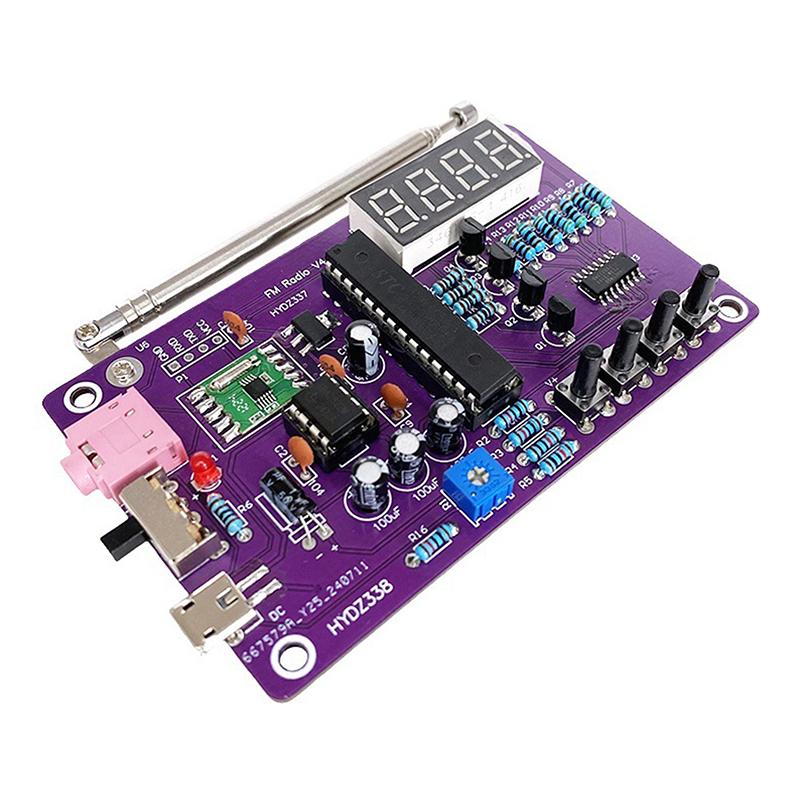 Dual Channel FM Radio DIY Build Kit Digital Display 87-108MHz Electronics Set for STEM Educational Gifts for Teens Adults