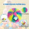 Радужный сенсорный мячик-пушок – 22 см/8,5" игрушка для снятия стресса с колючей текстурой и эластичными нитями