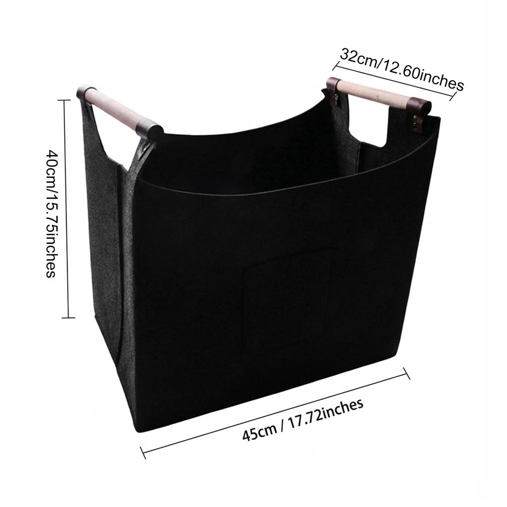 Felt Storage Bag Organizer for Snacks Toys Laundry Home Use Durable Eco-Friendly Grey 45x40x32cm