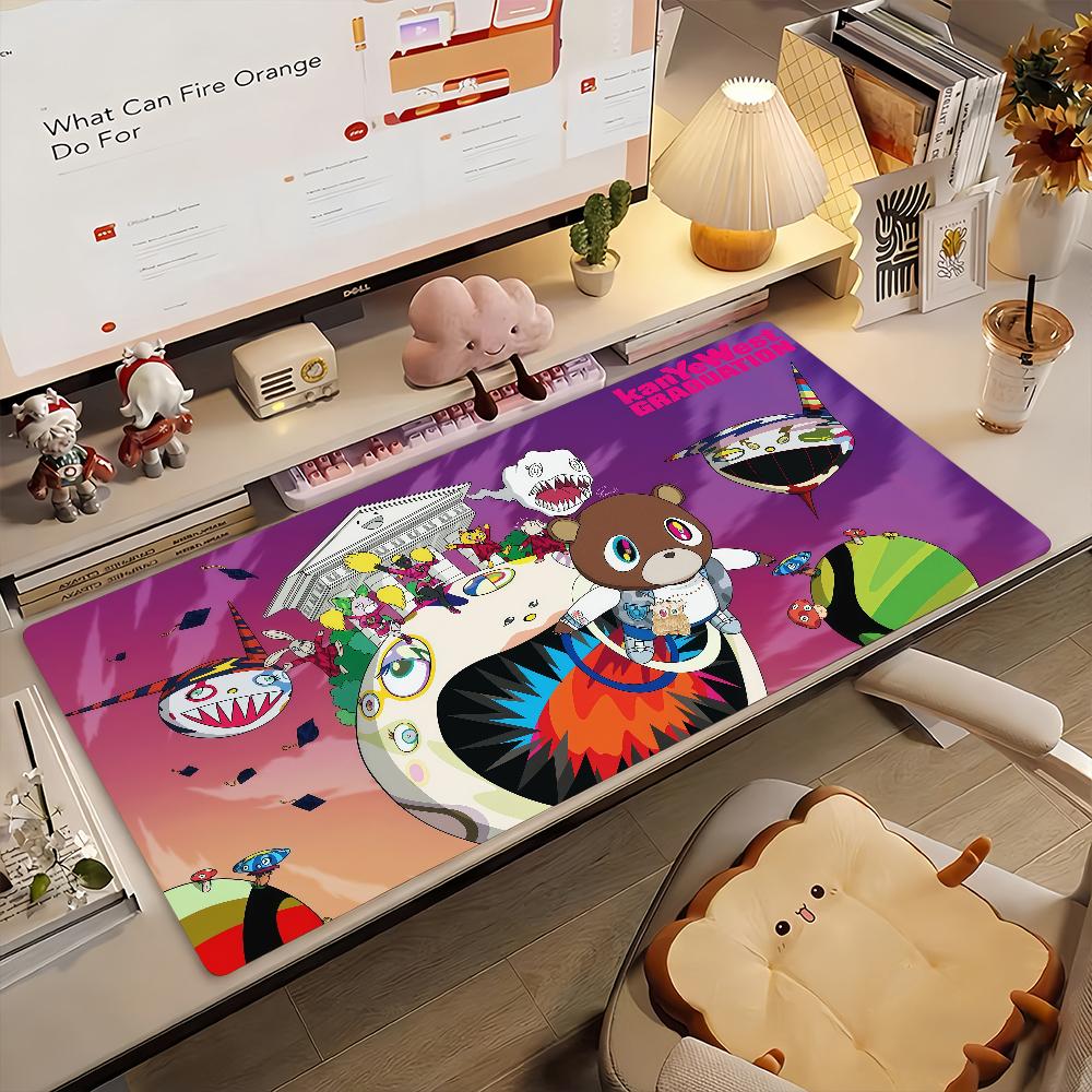 Rap Singer K-Kanye W-West-S Mouse Pad Non-slip Rubber Gamer Balance Computer Mat Decoracion Deskmat Laptop Office Large