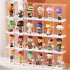 6Pack Figure Doll Display Case Send Traceless Glue Small Model Storage Organizer Box Transparent Showcase Dust-Proof Display Box