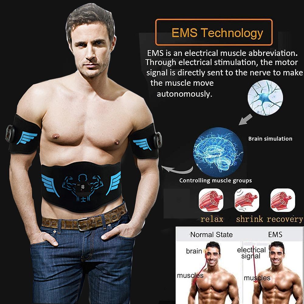 EMS пояс для тонуса живота стимулятор мышц дисплей калорий тренажер для пресса тонер мышц массажер для коррекции фигуры сжигание жира похудение