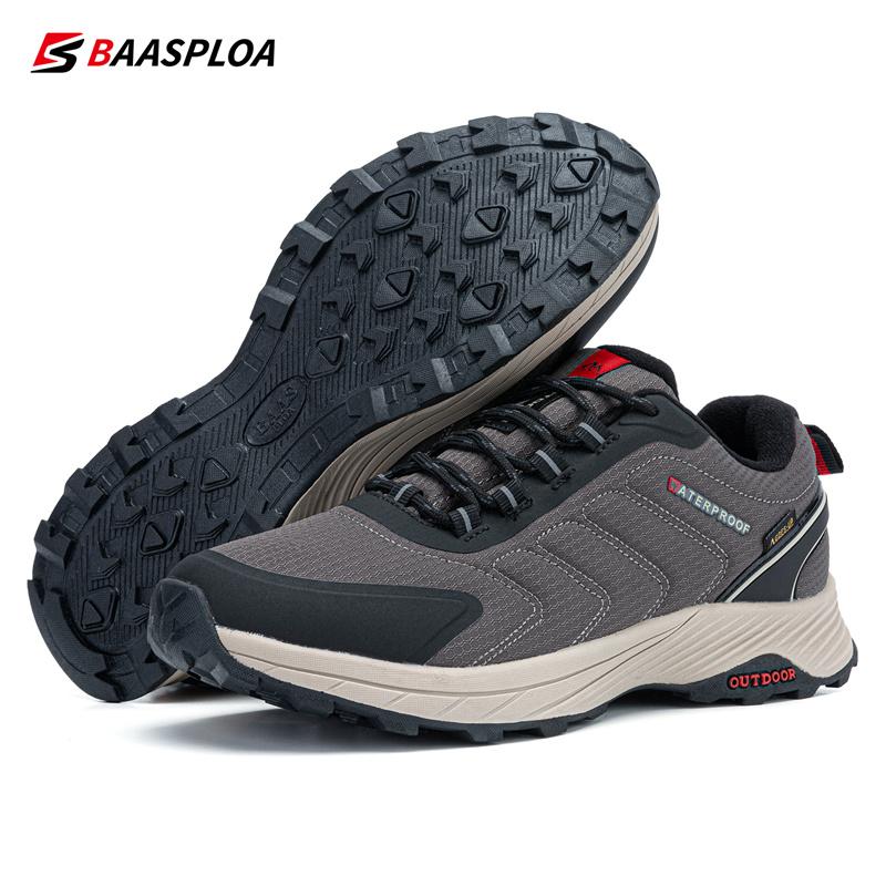 BAASPLOA Man Hiking Shoes Wear-Resistant Sneakers Non-slip Men Outdoor Sneaker Waterproof Light Male Walking Shoes Comforty 2022