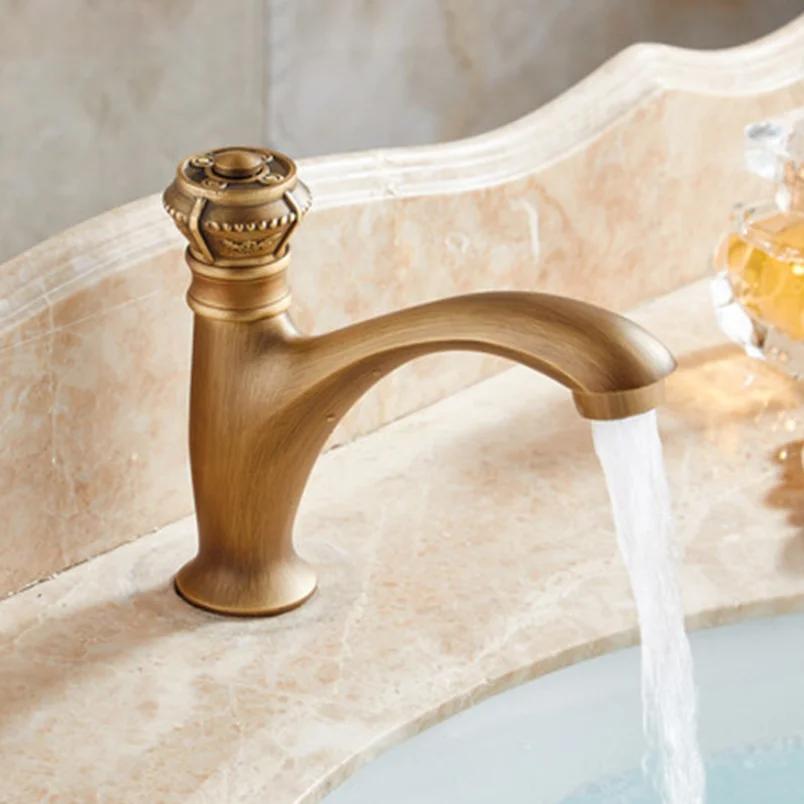 Старинная латунная одинарная холодная наружная раковина-умывальник кран антифриз трещиностойкий мраморный каменный таз наружный балкон двор