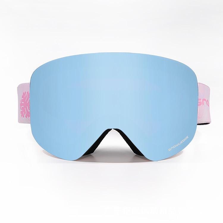 Popular ski goggles, magnetic sports ski goggles, frameless, double-layer anti-fog ski equipment