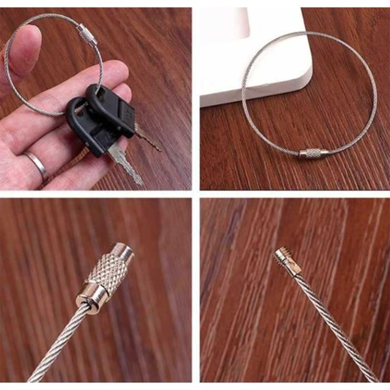 10 шт. Брелоки из нержавеющей стали на проволоке Петли для багажных бирок Петли для ключей