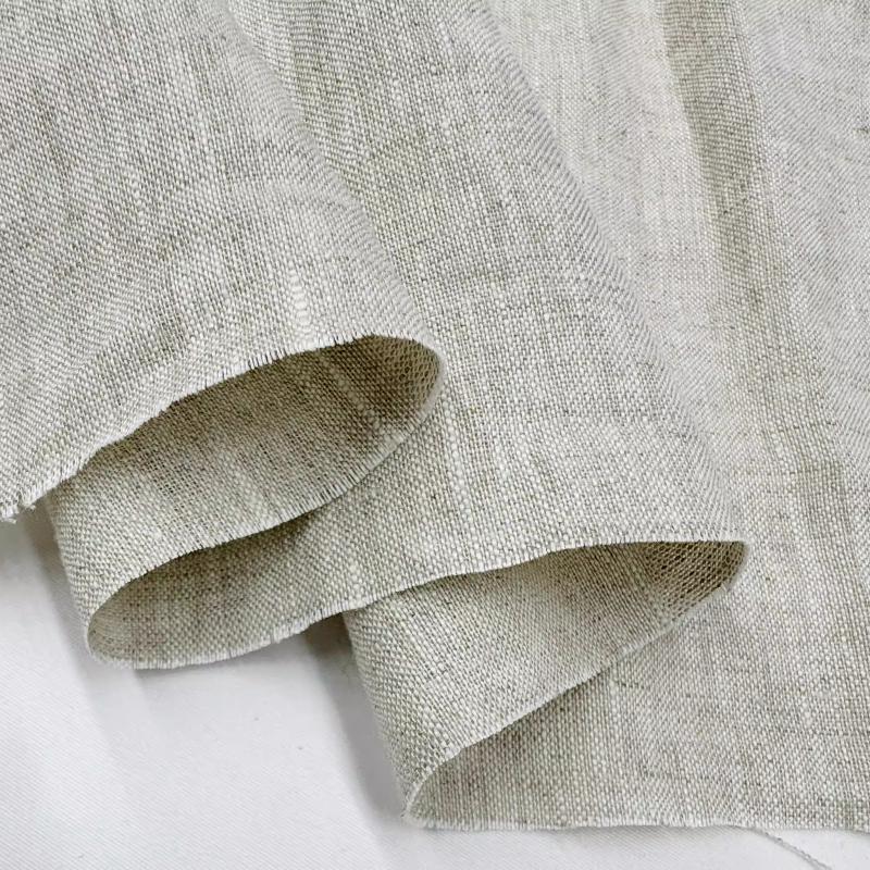 Чистая льняная ткань Стиранный лен Комфортная дышащая ткань для весны и лета DIY Платье Широкие брюки Легкая куртка Одежда