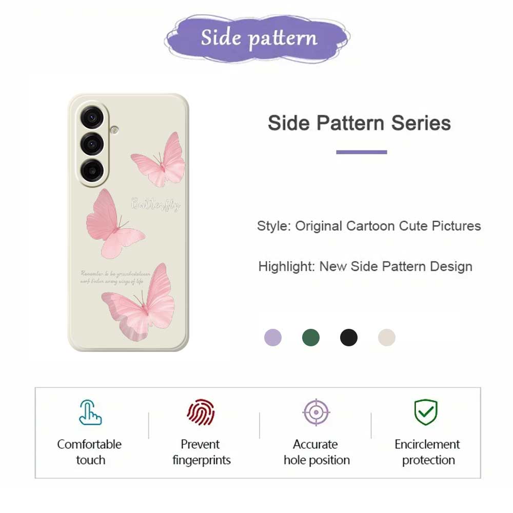 For Samsung Galaxy A17 5G Case Butterfly Pattern Printing Straight Edge TPU Phone Back Cover