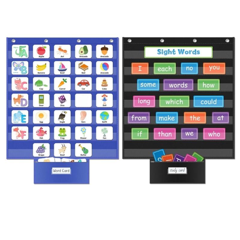 Подвесной карманный органайзер с несколькими прозрачными держателями для документов, обучающая развивающая игрушка, инструмент для обучения специальному образованию