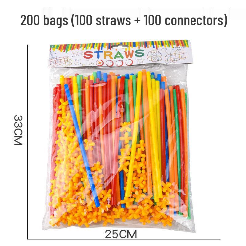 Детские 4D сцепляющиеся соломинки-конструктор для сборки в детском саду