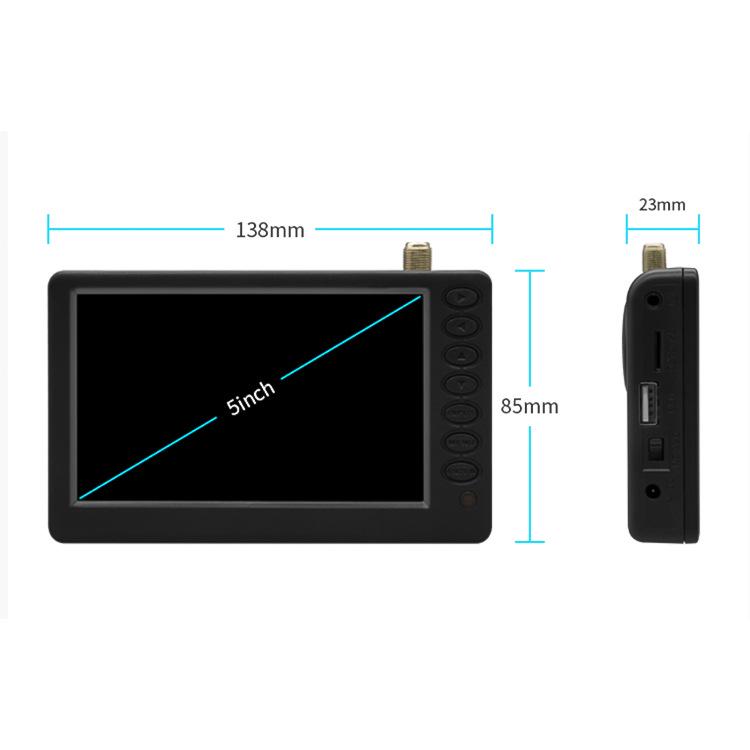 5-Inch Portable Ultra-Thin LCD TV for Home and Car Use