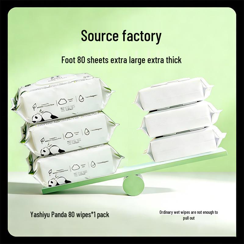 Большая упаковка 80 влажных салфеток для детей - для очищения рук и лица с чистой водой
