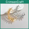Female Keel Alloy Spine Earrings With Electroplating Punk Style No Piercing