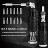 12-in-1 Ratchet Screwdriver Set with Phillips, Slotted, Hex, and Star Bits - Multi-Function Combination Tool