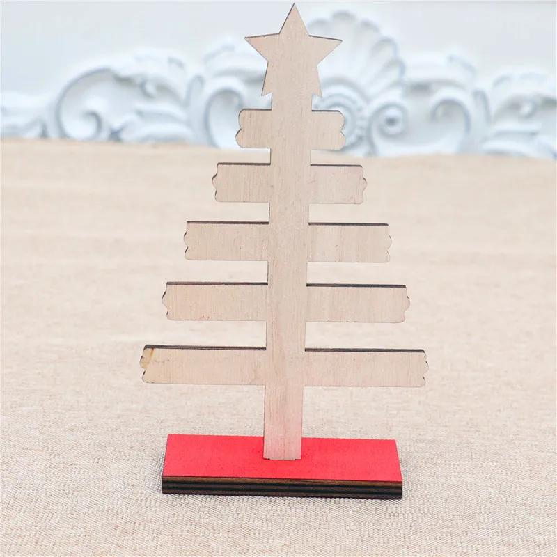 New Christmas Tree Pendants Letter Wood Crafts Party Festival Pendant Mall Garden Decorations