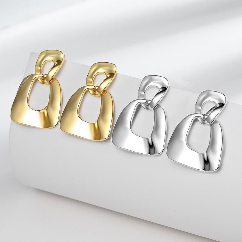Модные металлические золотые серьги для женщин с модным темпераментом, индивидуальные серьги Ins