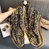 110x110cm Women Silk Square Scarf Hijab Female Design Print Lady Shawl Wraps Foulard Headbands Bufanda Large Bandana Luxury