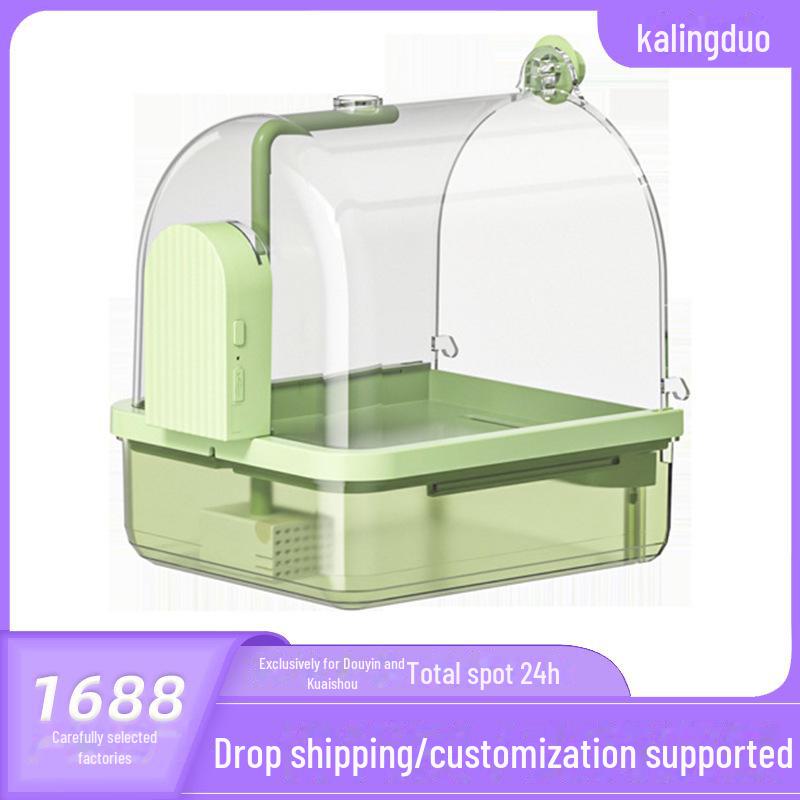 Ванночка для птиц - Черный Феникс Пион Клетка для птиц с внешней купалкой для попугаев