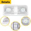 RV LED 12V CEILING DOME FIXTURE DOUBLE LIGHT Fit CAMPER TRAILER RV MARINE Frost