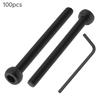 100pcs Black Carbon Steel M3x30mm Hex Socket Cap Screws Cup Head Bolts with Hex Wrench