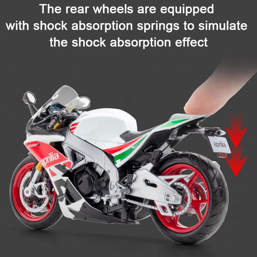 1/12 сплава, литья под давлением Aprilia RSV4 RR1000, модель игрушечного автомобиля для мотоцикла, автобайк, амортизатор, внедорожный автоцикл, игрушки, подарочная коллекция