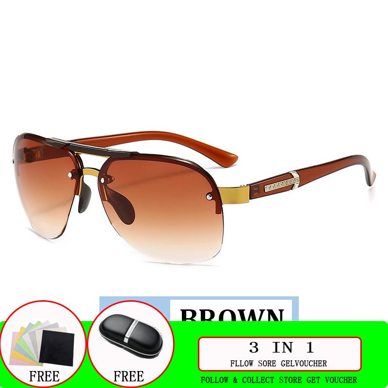 Солнцезащитные очки мужские без оправы очки для вождения солнцезащитные очки-авиаторы с защитой от ультрафиолета для вождения неполяризованный модный аксессуар