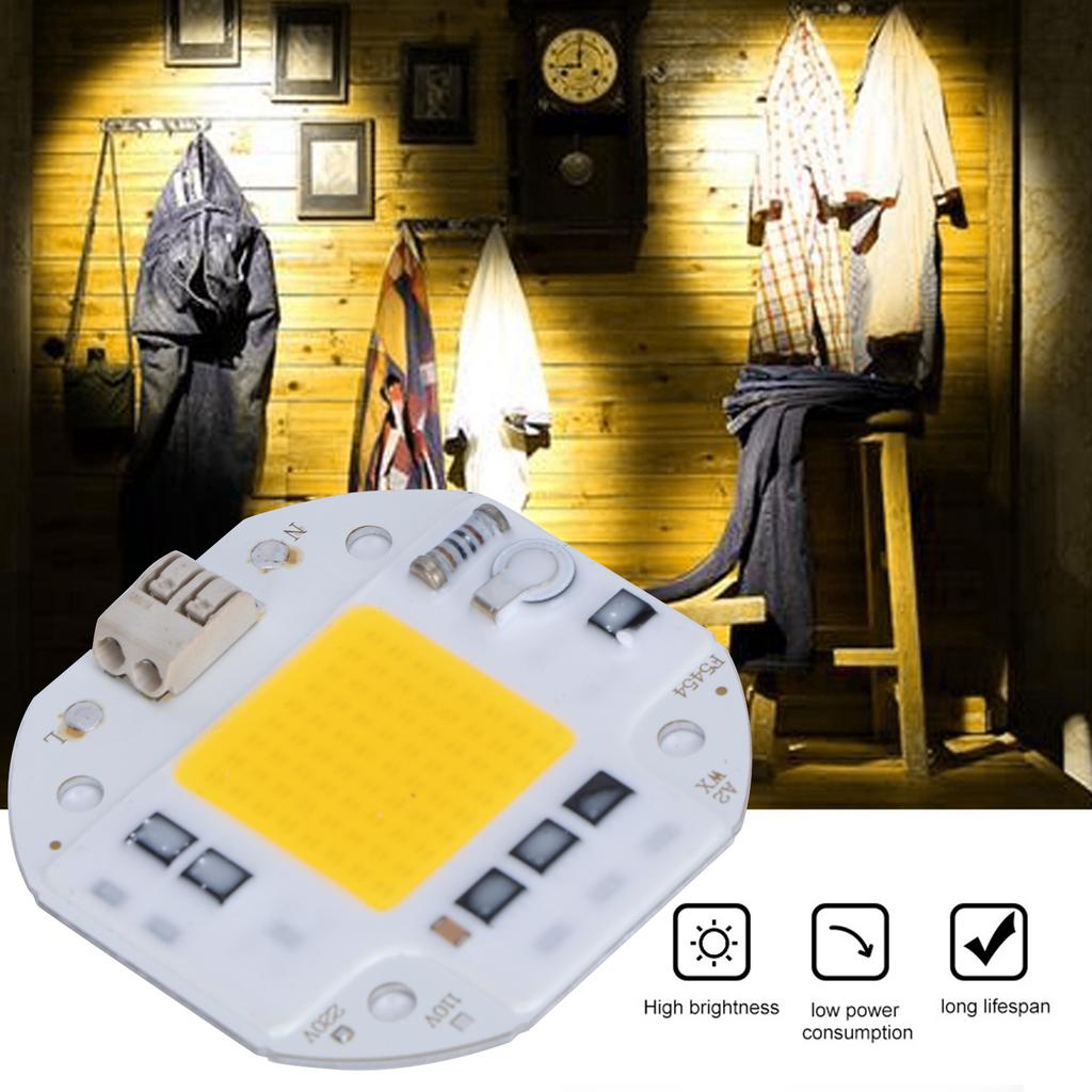 AC220V 50W Integrated Chip Light Source High Bright COB Bead Bulb Warm White