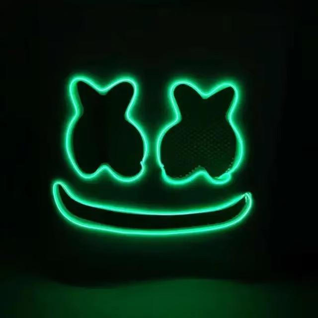 Светодиодная маска и перчатки DJ Marshmello Головной шлем Светящаяся Косплей Головной убор для мужчин и женщин Музыкальный фестиваль Реквизит для Хэллоуина