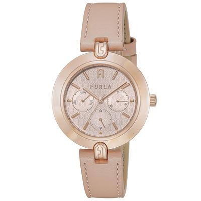 Часы FURLA LOGOLINKS с розовым циферблатом из нержавеющей стали, кварцевые часы, ювелирные изделия, аксессуар WW00030003L3 36,5 мм, женские