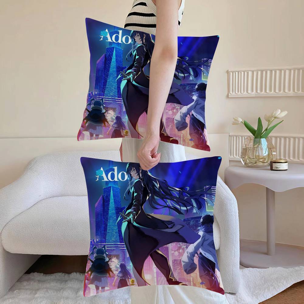 Virtual Singer A-Ados Pillowcase Invisible Zipper Silky Sofa Cushion Cover