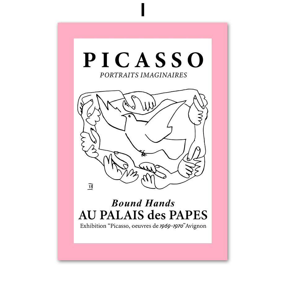Розовая хорошая энергия Пикассо Матисс Кривая абстрактная настенная живопись на холсте постеры и принты настенные панно для декора гостиной