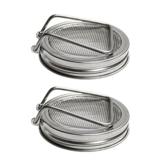 1/2 шт. 86 мм крышка для проращивания из нержавеющей стали для банки, крышка для выращивания ростков фасоли, сетчатая крышка-сито для банки с широким горлышком