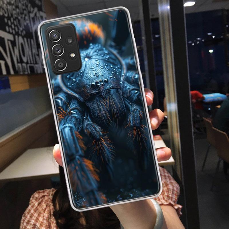 Чехлы для телефона «Пауки на паутине» для Samsung A54 A57 A37 A17 A14 A15 A12 A24 A34 A55 A35 A25 A52S A07 A05S A04S A22 A32 A72