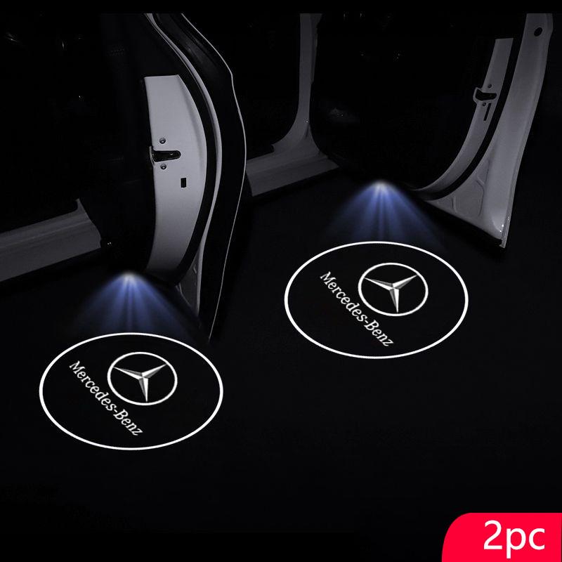 2Pcs Led HD Car Door Welcome Light Projector Lamps For Mercedes Benz A-Class W177 B-Class W247 C-Class W205 CLS-Class 2015-2020 WE9